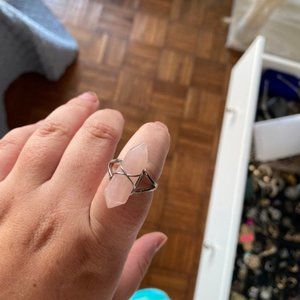Adjustable Rose Quartz Ring.